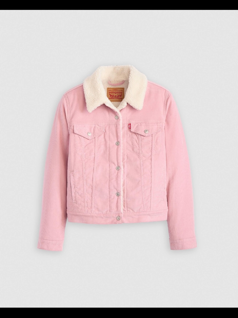 Levi's Pink Corduroy Jacket with Cream Sherpa Collar